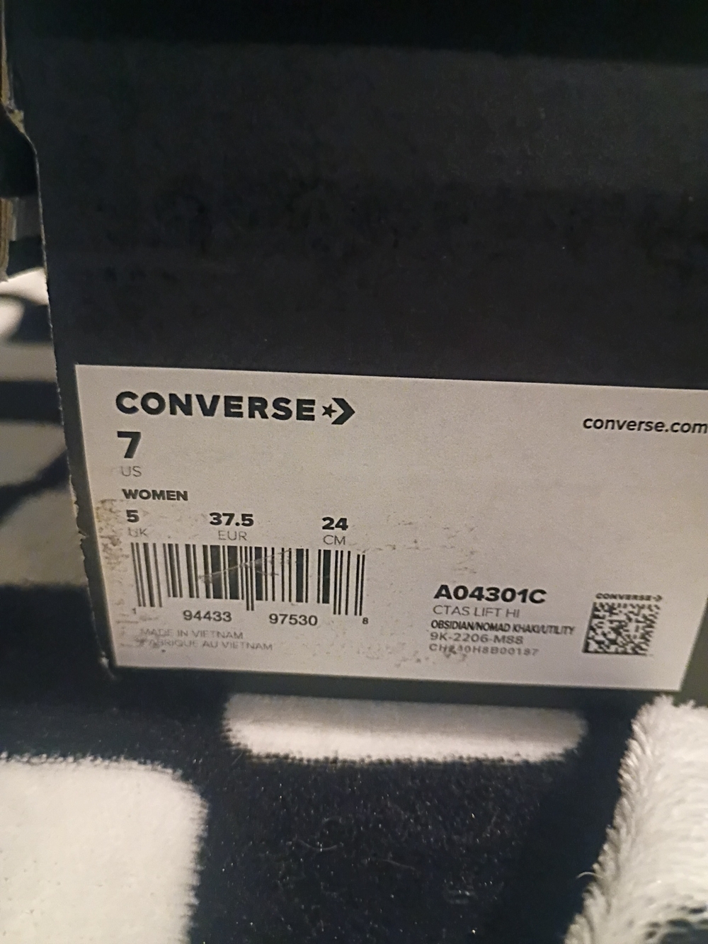Converse Chuck Taylor All Star Lift Hi "Obsidian Utility. Size 7W - Picture 7 of 7